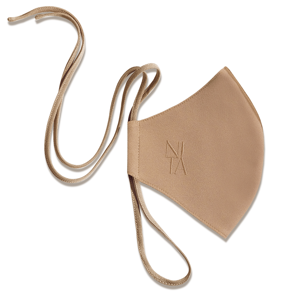Foundation Face Mask with String Extension in Cashew 