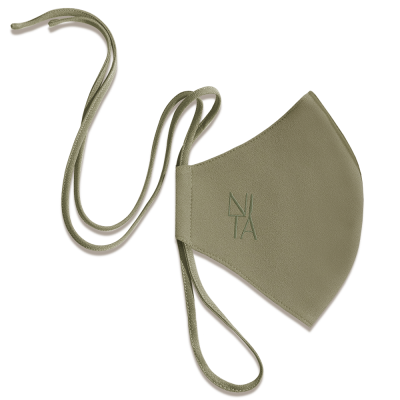 Foundation Face Mask with String Extension in Olive